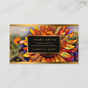Carte De Visite Gold Big Sunflower Elegance Collection