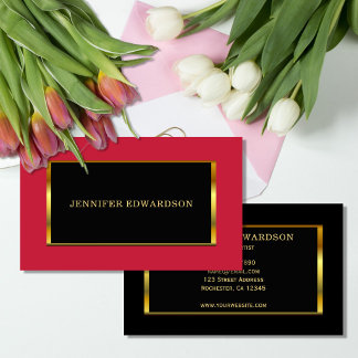 Carte De Visite Gold black cardinal red elegant professional