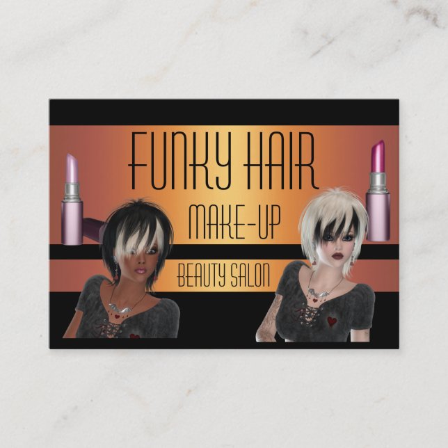 Carte de visite Gold Black Hair maquillage beauté (Devant)