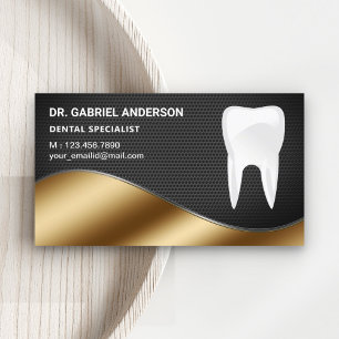 Carte De Visite Gold Black Mesh Dental Clinique dentaire Dentiste