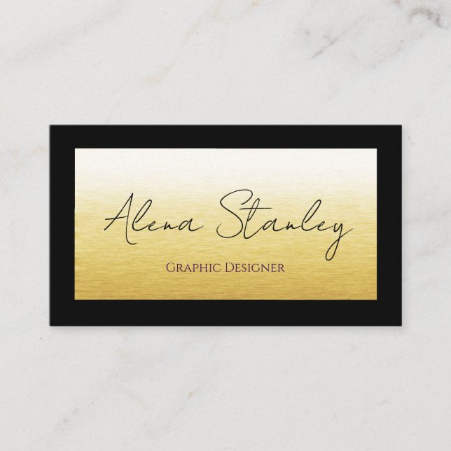 Carte De Visite Gold Black Minimalist  (Devant)