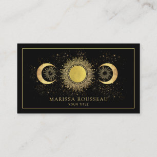 Carte De Visite Gold Black Sun Moon Celestial