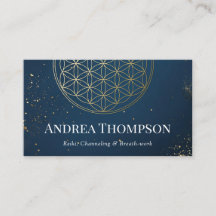 Gold & Blue Flower of life, Reiki, Canalisation