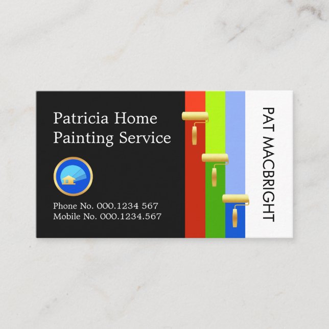 Carte De Visite Gold Brush Painting Paint Stripes (Devant)