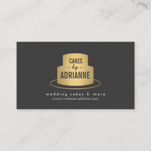 Carte De Visite Gold Cake Logo II pour boulangerie, Café, Chef