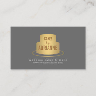 Carte De Visite Gold Cake Logo III pour boulangerie, Café, Chef