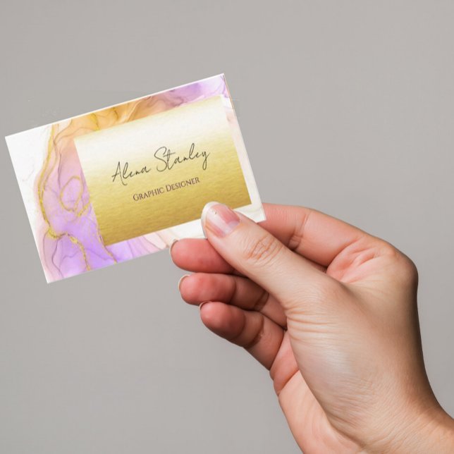 Carte De Visite Gold Chic (esthetician hairstylist hair stylist nails nail salon gold business  card)