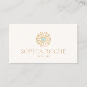 Carte De Visite Gold Circle Mandala Logo Beauté Spa de soins de la