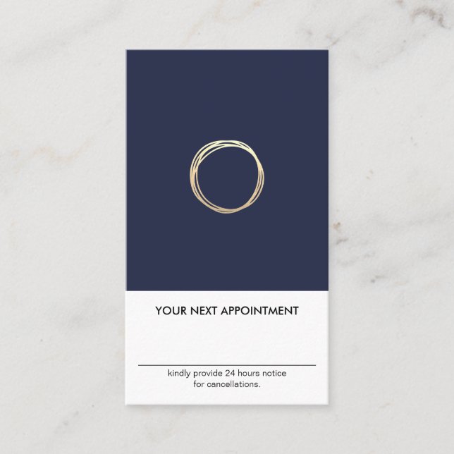 Carte De Visite Gold Circle Midnight Blue Nomination Vertical (Devant)