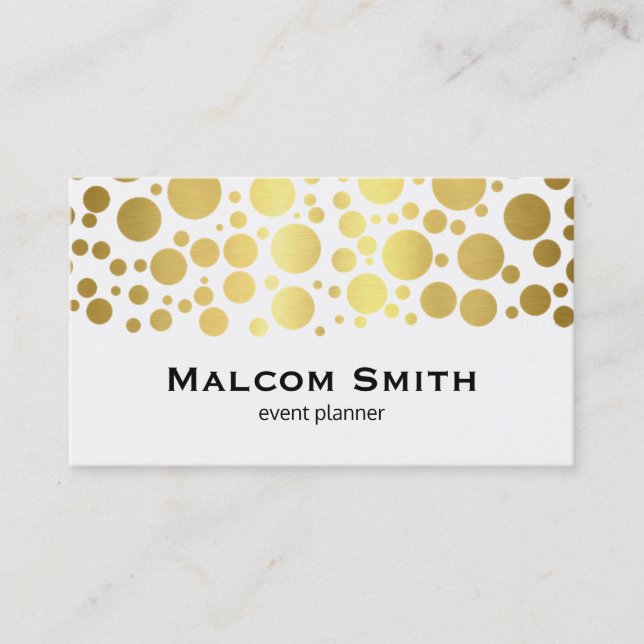 Carte De Visite Gold Cluster | Lux Shimmer, blanc II (Devant)