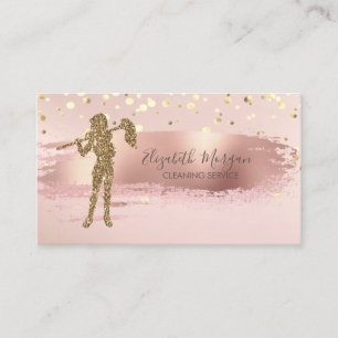 Carte De Visite Gold Confetti, Brush Stroke Parties scintillant La