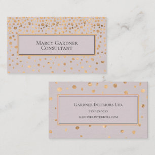 Carte De Visite Gold Confetti Moderne, Professionnel