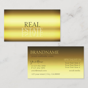 Carte De Visite Gold de luxe Stylish Mirror Font Professional