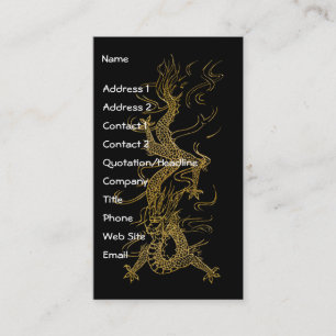 Carte De Visite GOLD DRAGON Design asiatique