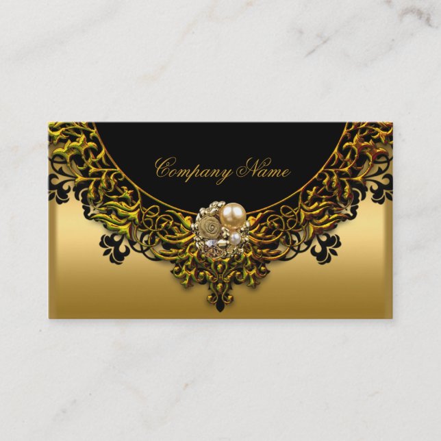Carte De Visite Gold Elegant Black Gold Boutique Jewel (Devant)