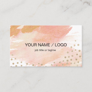 Carte de visite Gold et Blush Watercolor
