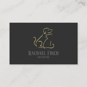 Carte De Visite Gold Et Charbon Moderne Minimaliste Animaux De Com