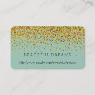 Carte De Visite Gold et Mint Confetti
