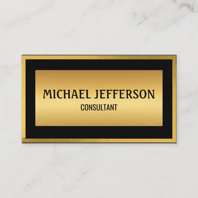 Carte De Visite Gold et Noir professionnel de classe  (Devant)