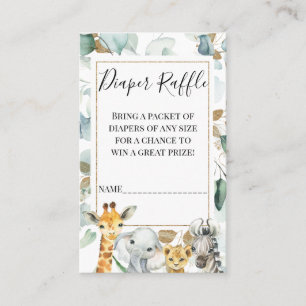 Carte De Visite Gold Eucalyptus Safari Déchets Raffin Insertion