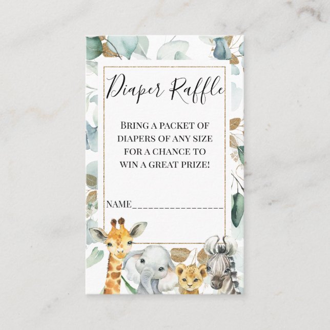 Carte De Visite Gold Eucalyptus Safari Déchets Raffin Insertion (Devant)