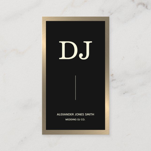 Carte De Visite Gold Faux 2019| DJ Mariage 2020 (Devant)
