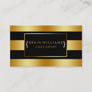 Carte De Visite Gold Faux Foil Web Computer Professionnel Élégant