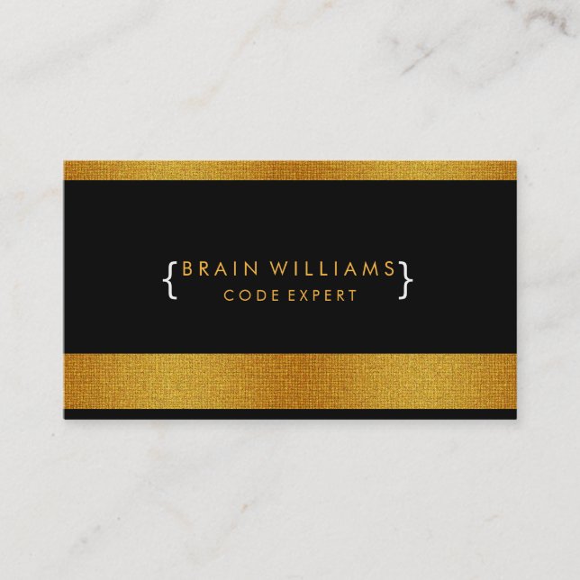 Carte De Visite Gold Faux Foil Web Computer Professionnel Élégant (Devant)