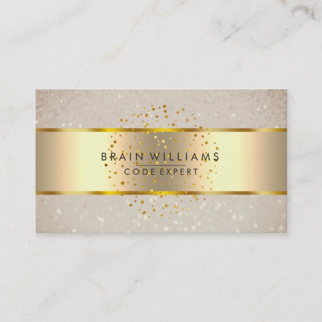 Carte De Visite Gold Faux Foil Web Professionnel Minimal Élégant (Devant)