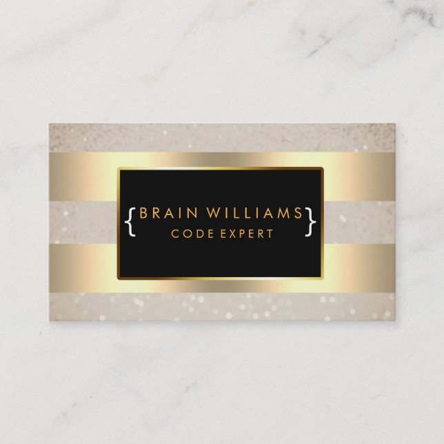 Carte De Visite Gold Faux Foil Web Professionnel Minimal Élégant (Devant)