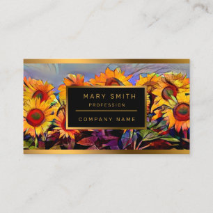 Carte De Visite Gold Field Of Sunflowers Élégante Collection
