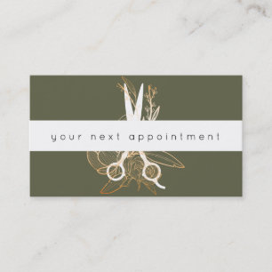 Carte De Visite Gold Floral Salon Ciseaux Logo Rendez-vous