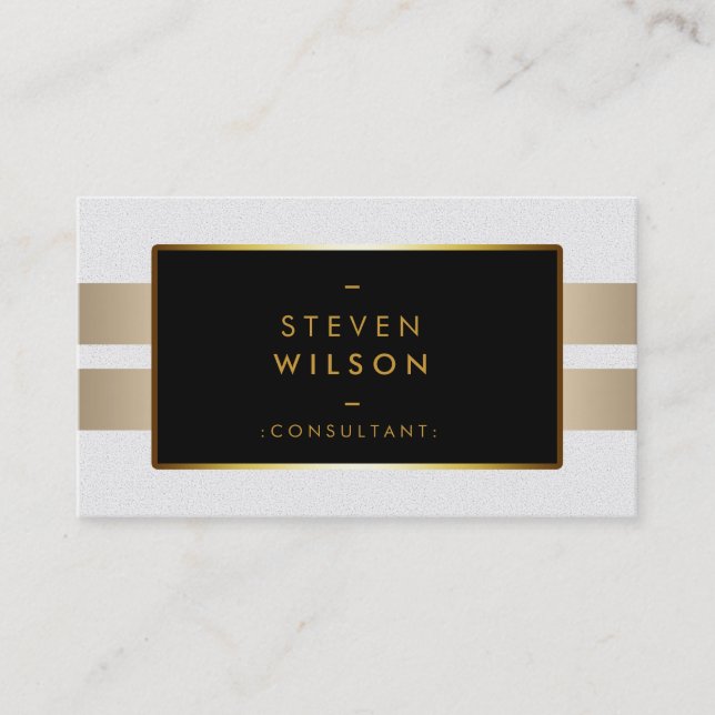 Carte De Visite Gold Foil Faux blanc Web Computer Financial (Devant)