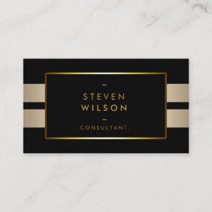 Carte De Visite Gold Foil Faux Web Computer Professional Élégant