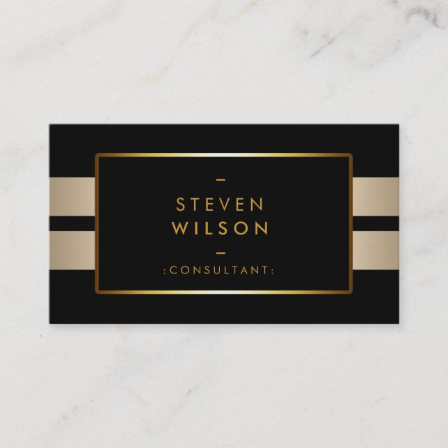 Carte De Visite Gold Foil Faux Web Computer Professional Élégant (Devant)