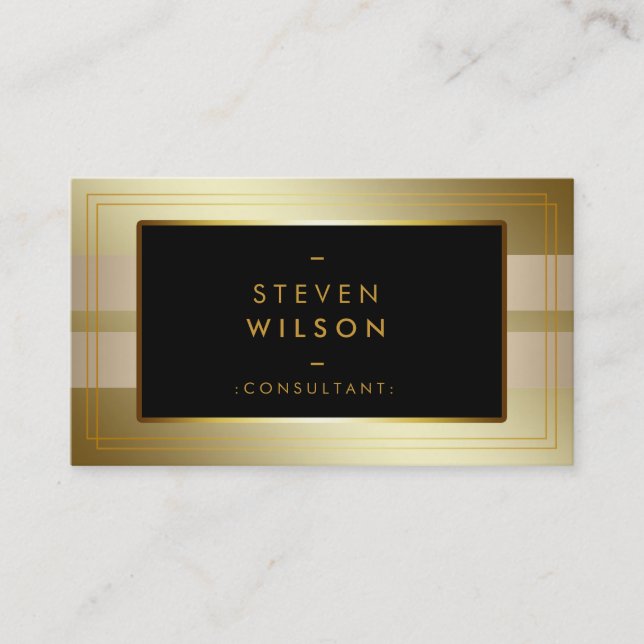 Carte De Visite Gold Foil Faux Web Modern Computer Financial (Devant)