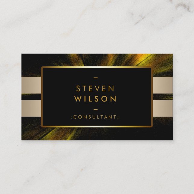 Carte De Visite Gold Foil Faux Web Modern Computer Financial (Devant)