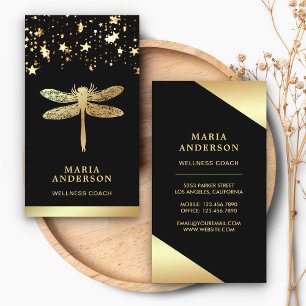 Carte De Visite Gold Foil Stars Confetti Gold Dragonfly