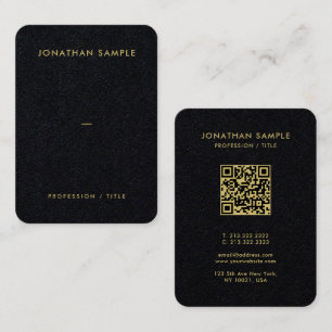 Carte De Visite Gold Font QR Code Premium Black Mighty Luxuriant