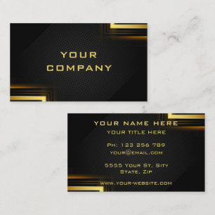 Carte De Visite Gold Frame Lights Golden Luxe Black Professional