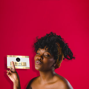 Carte De Visite Gold Frame Mode Beauté Shop Grey