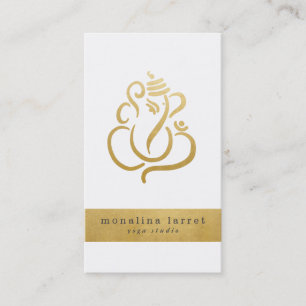 Carte De Visite Gold Ganesh Indian God Yoga Studio