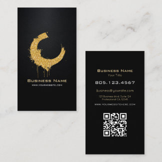 Carte De Visite Gold Glitter Swirl • Custom Editable Black Carbon
