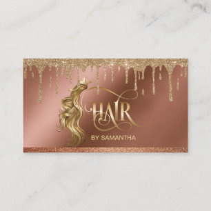 Carte De Visite Gold goutte Coiffeur styliste moderne typographie 
