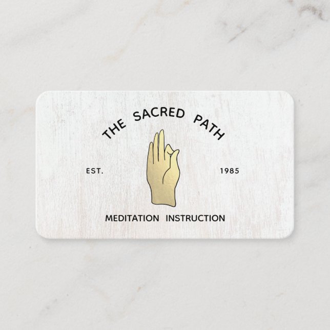 Carte De Visite Gold Gyan Mudra Méditation à la main Carré B (Devant)
