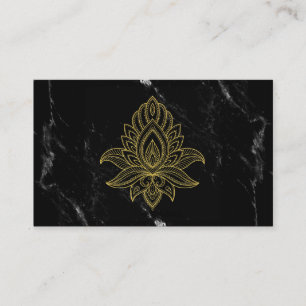 Carte De Visite ~ Gold Hamsa Marbre blanc noir Sacré Abstrait