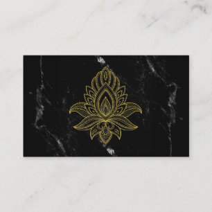 Carte De Visite *~* Gold Hamsa Noir Marbre Blanc Sacré Abstrait
