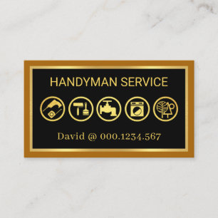 Carte De Visite Gold Handyman Tools Home Réparations
