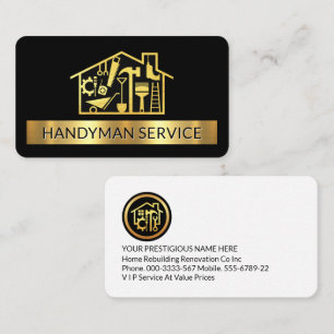 Carte De Visite Gold Handyman Tools Page d'accueil
