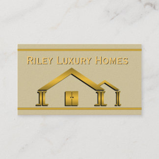 Carte De Visite Gold Home Icon Stucco Construction et construction